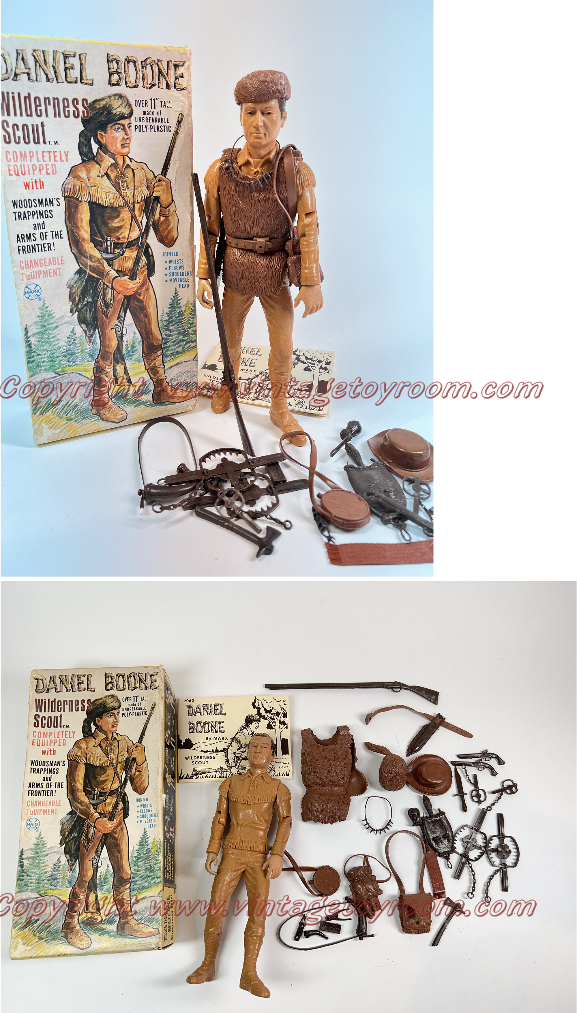 2060 MARX DANIEL BOONE WILDERNESS SCOUT BEST OF THE WEST  EQUIPMENT COPY NO 